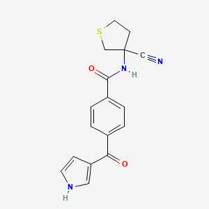 N-(3-cyanothiolan-3-yl)-4-(1H-pyrrole-3-carbonyl)benzamide