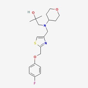 molecular formula C20H27FN2O3S B7598030 1-[[2-[(4-Fluorophenoxy)methyl]-1,3-thiazol-4-yl]methyl-(oxan-4-yl)amino]-2-methylpropan-2-ol 