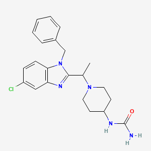 molecular formula C22H26ClN5O B7598038 [1-[1-(1-Benzyl-5-chlorobenzimidazol-2-yl)ethyl]piperidin-4-yl]urea 