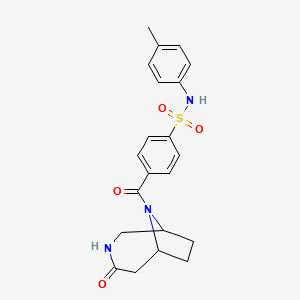 molecular formula C21H23N3O4S B7598094 N-(4-methylphenyl)-4-(4-oxo-3,9-diazabicyclo[4.2.1]nonane-9-carbonyl)benzenesulfonamide 