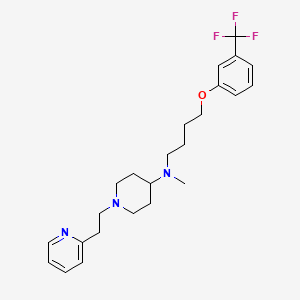 molecular formula C24H32F3N3O B7598109 N-methyl-1-(2-pyridin-2-ylethyl)-N-[4-[3-(trifluoromethyl)phenoxy]butyl]piperidin-4-amine 