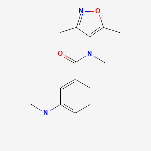 molecular formula C15H19N3O2 B7598113 3-(dimethylamino)-N-(3,5-dimethyl-1,2-oxazol-4-yl)-N-methylbenzamide 