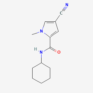 molecular formula C13H17N3O B7598139 4-cyano-N-cyclohexyl-1-methylpyrrole-2-carboxamide 