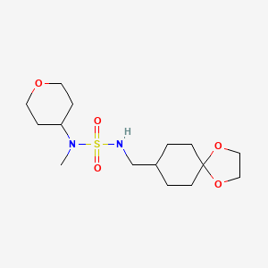 8-[[[Methyl(oxan-4-yl)sulfamoyl]amino]methyl]-1,4-dioxaspiro[4.5]decane