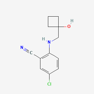 molecular formula C12H13ClN2O B7598197 5-Chloro-2-[(1-hydroxycyclobutyl)methylamino]benzonitrile 