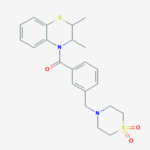 (2,3-Dimethyl-2,3-dihydro-1,4-benzothiazin-4-yl)-[3-[(1,1-dioxo-1,4-thiazinan-4-yl)methyl]phenyl]methanone