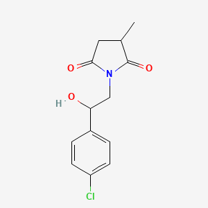 molecular formula C13H14ClNO3 B7598258 1-[2-(4-Chlorophenyl)-2-hydroxyethyl]-3-methylpyrrolidine-2,5-dione 