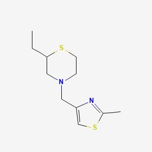 molecular formula C11H18N2S2 B7598288 2-Ethyl-4-[(2-methyl-1,3-thiazol-4-yl)methyl]thiomorpholine 