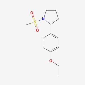 molecular formula C13H19NO3S B7598386 2-(4-Ethoxyphenyl)-1-methylsulfonylpyrrolidine 