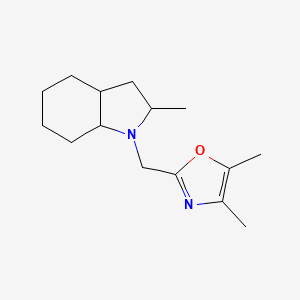 molecular formula C15H24N2O B7598391 4,5-Dimethyl-2-[(2-methyl-2,3,3a,4,5,6,7,7a-octahydroindol-1-yl)methyl]-1,3-oxazole 