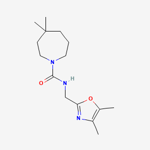 molecular formula C15H25N3O2 B7598448 N-[(4,5-dimethyl-1,3-oxazol-2-yl)methyl]-4,4-dimethylazepane-1-carboxamide 