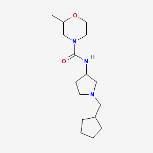 molecular formula C16H29N3O2 B7598474 N-[1-(cyclopentylmethyl)pyrrolidin-3-yl]-2-methylmorpholine-4-carboxamide 