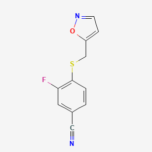 3-Fluoro-4-(1,2-oxazol-5-ylmethylsulfanyl)benzonitrile