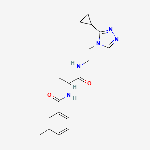 N-[1-[2-(3-cyclopropyl-1,2,4-triazol-4-yl)ethylamino]-1-oxopropan-2-yl]-3-methylbenzamide