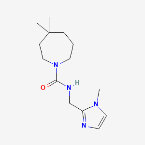 molecular formula C14H24N4O B7598534 4,4-dimethyl-N-[(1-methylimidazol-2-yl)methyl]azepane-1-carboxamide 