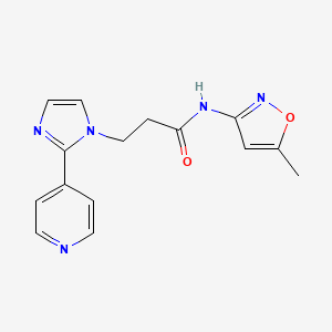 N-(5-methyl-1,2-oxazol-3-yl)-3-(2-pyridin-4-ylimidazol-1-yl)propanamide