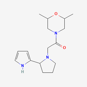 1-(2,6-dimethylmorpholin-4-yl)-2-[2-(1H-pyrrol-2-yl)pyrrolidin-1-yl]ethanone