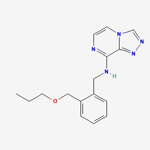 molecular formula C16H19N5O B7598597 N-[[2-(propoxymethyl)phenyl]methyl]-[1,2,4]triazolo[4,3-a]pyrazin-8-amine 