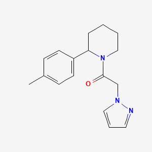 molecular formula C17H21N3O B7598633 1-[2-(4-Methylphenyl)piperidin-1-yl]-2-pyrazol-1-ylethanone 