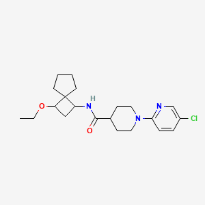 molecular formula C21H30ClN3O2 B7598638 1-(5-chloropyridin-2-yl)-N-(3-ethoxyspiro[3.4]octan-1-yl)piperidine-4-carboxamide 