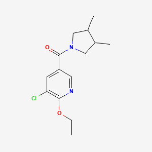 molecular formula C14H19ClN2O2 B7598646 (5-Chloro-6-ethoxypyridin-3-yl)-(3,4-dimethylpyrrolidin-1-yl)methanone 