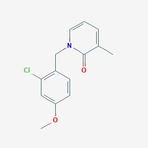 molecular formula C14H14ClNO2 B7598662 1-[(2-Chloro-4-methoxyphenyl)methyl]-3-methylpyridin-2-one 