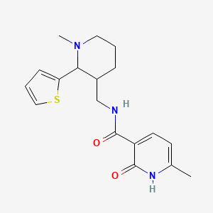 molecular formula C18H23N3O2S B7598691 6-methyl-N-[(1-methyl-2-thiophen-2-ylpiperidin-3-yl)methyl]-2-oxo-1H-pyridine-3-carboxamide 