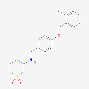 N-[[4-[(2-fluorophenyl)methoxy]phenyl]methyl]-1,1-dioxothian-3-amine