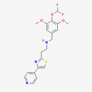 N-[[4-(difluoromethoxy)-3,5-dimethoxyphenyl]methyl]-2-(4-pyridin-4-yl-1,3-thiazol-2-yl)ethanamine