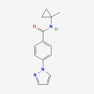 molecular formula C14H15N3O B7598763 N-(1-methylcyclopropyl)-4-pyrazol-1-ylbenzamide 