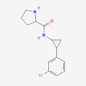 N-[2-(3-chlorophenyl)cyclopropyl]pyrrolidine-2-carboxamide