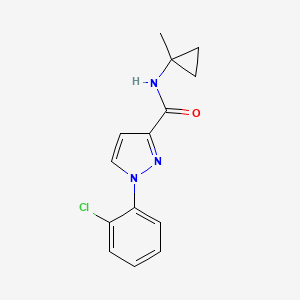 molecular formula C14H14ClN3O B7598795 1-(2-chlorophenyl)-N-(1-methylcyclopropyl)pyrazole-3-carboxamide 