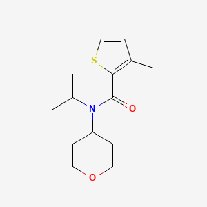 molecular formula C14H21NO2S B7598796 3-methyl-N-(oxan-4-yl)-N-propan-2-ylthiophene-2-carboxamide 