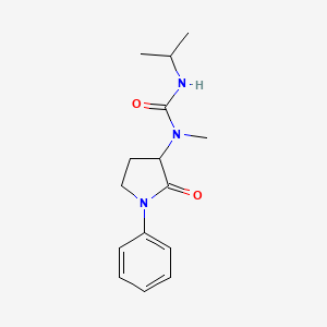 molecular formula C15H21N3O2 B7598804 1-Methyl-1-(2-oxo-1-phenylpyrrolidin-3-yl)-3-propan-2-ylurea 