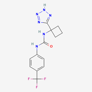 molecular formula C13H13F3N6O B7598849 1-[1-(2H-tetrazol-5-yl)cyclobutyl]-3-[4-(trifluoromethyl)phenyl]urea 