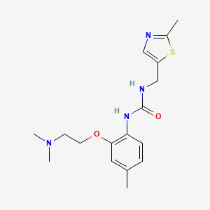 molecular formula C17H24N4O2S B7598854 1-[2-[2-(Dimethylamino)ethoxy]-4-methylphenyl]-3-[(2-methyl-1,3-thiazol-5-yl)methyl]urea 