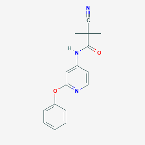 molecular formula C16H15N3O2 B7598903 2-cyano-2-methyl-N-(2-phenoxypyridin-4-yl)propanamide 