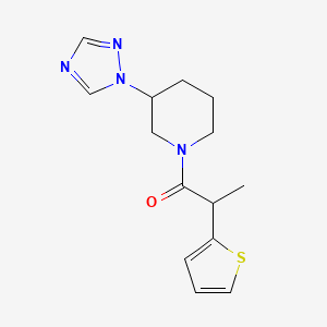 2-Thiophen-2-yl-1-[3-(1,2,4-triazol-1-yl)piperidin-1-yl]propan-1-one