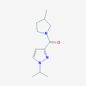 molecular formula C12H19N3O B7598967 (3-Methylpyrrolidin-1-yl)-(1-propan-2-ylpyrazol-3-yl)methanone 