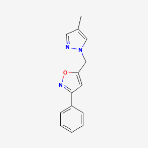 5-[(4-Methylpyrazol-1-yl)methyl]-3-phenyl-1,2-oxazole