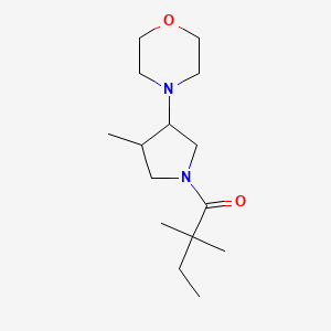 2,2-Dimethyl-1-(3-methyl-4-morpholin-4-ylpyrrolidin-1-yl)butan-1-one