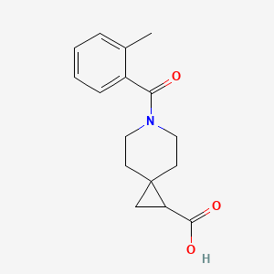 molecular formula C16H19NO3 B7599001 6-(2-Methylbenzoyl)-6-azaspiro[2.5]octane-2-carboxylic acid 