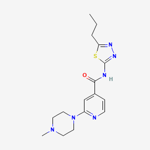 molecular formula C16H22N6OS B7599002 2-(4-methylpiperazin-1-yl)-N-(5-propyl-1,3,4-thiadiazol-2-yl)pyridine-4-carboxamide 