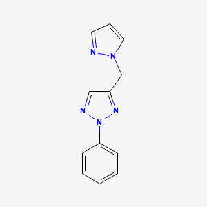 molecular formula C12H11N5 B7599006 2-Phenyl-4-(pyrazol-1-ylmethyl)triazole 