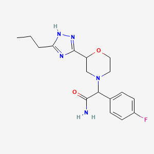 2-(4-fluorophenyl)-2-[2-(5-propyl-1H-1,2,4-triazol-3-yl)morpholin-4-yl]acetamide