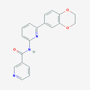 molecular formula C19H15N3O3 B7599033 N-[6-(2,3-dihydro-1,4-benzodioxin-6-yl)pyridin-2-yl]pyridine-3-carboxamide 