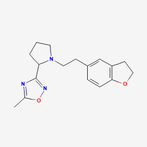 molecular formula C17H21N3O2 B7599039 3-[1-[2-(2,3-Dihydro-1-benzofuran-5-yl)ethyl]pyrrolidin-2-yl]-5-methyl-1,2,4-oxadiazole 