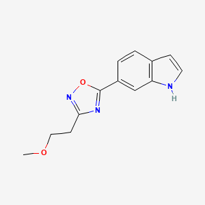 molecular formula C13H13N3O2 B7599055 5-(1H-indol-6-yl)-3-(2-methoxyethyl)-1,2,4-oxadiazole 