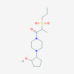 molecular formula C15H28N2O4S B7599070 1-[4-(2-Hydroxycyclopentyl)piperazin-1-yl]-2-propylsulfonylpropan-1-one 