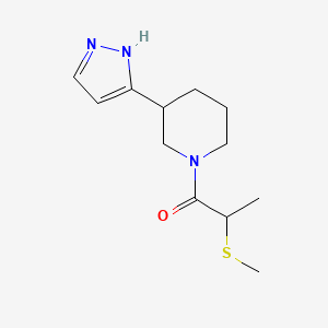 2-methylsulfanyl-1-[3-(1H-pyrazol-5-yl)piperidin-1-yl]propan-1-one